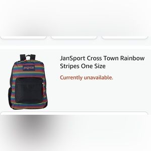 JanSport Cross Town Rainbow Stripes Backpack